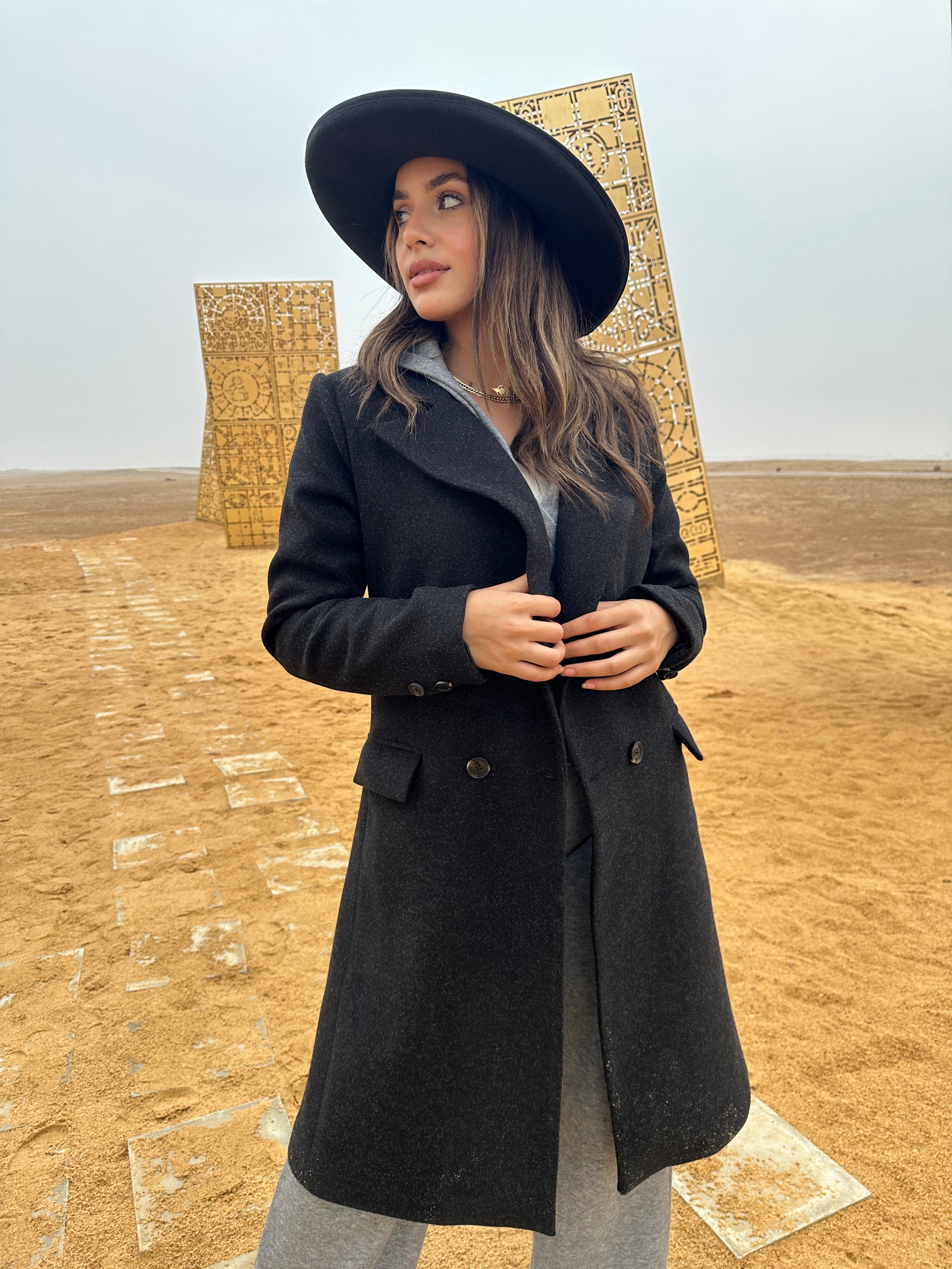 New French Coat Charcoal