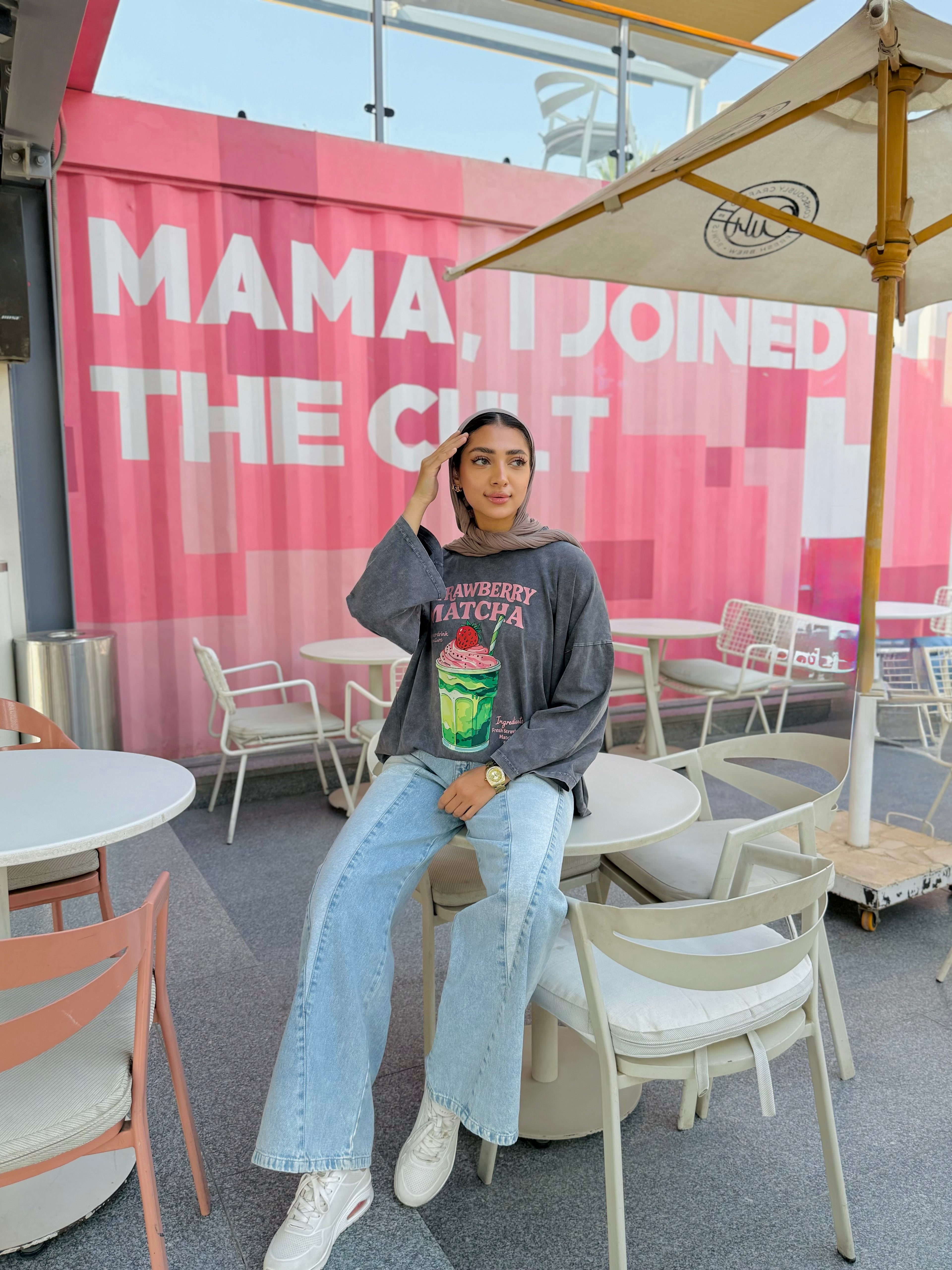 Strawberry Matcha Long T-Shirt