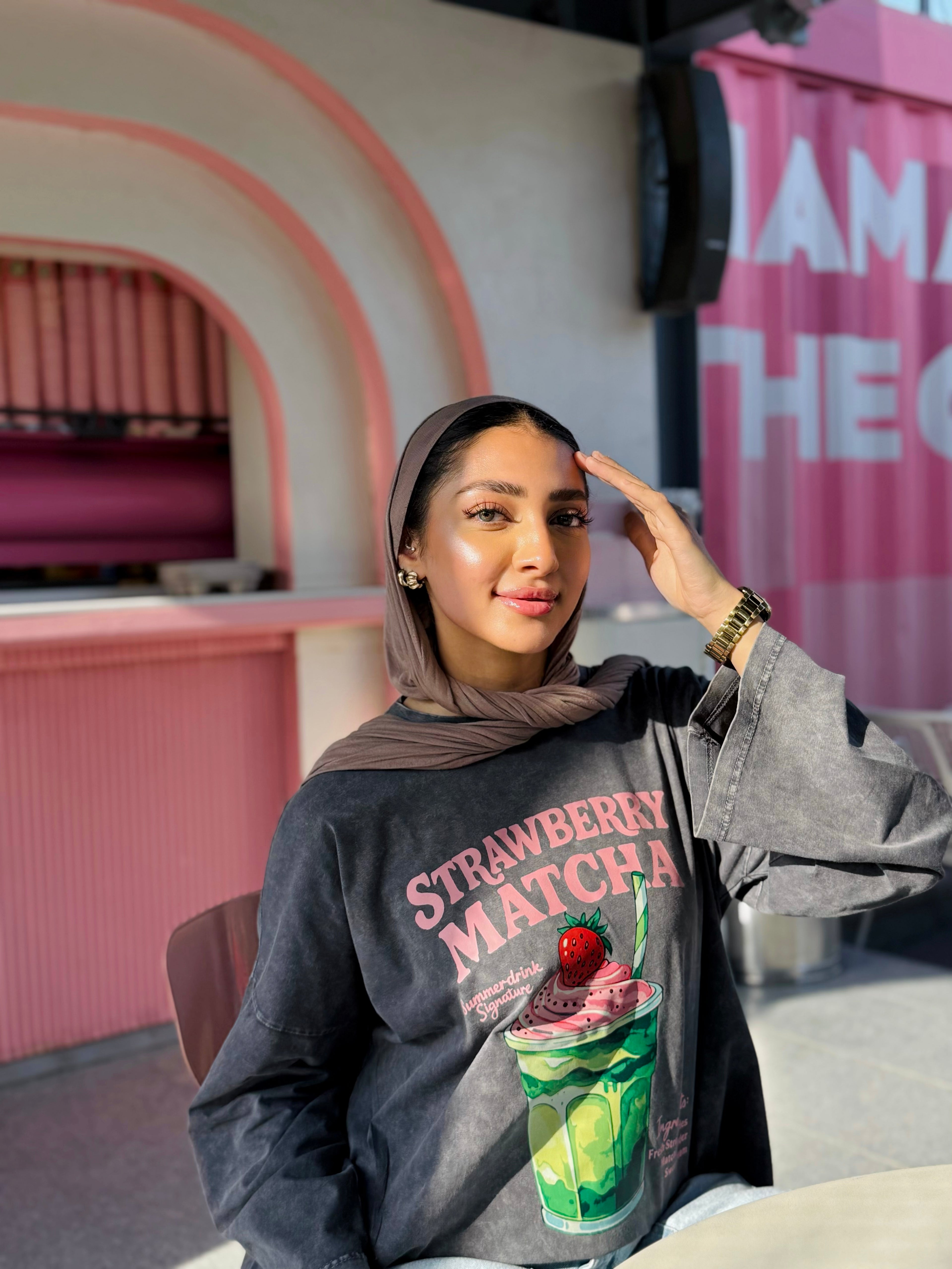 Strawberry Matcha Long T-Shirt