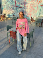 Pink Stamps Long T-Shirt
