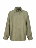 Soft Stripe Linen Set Shirt