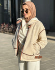 Teddy Leather 2 in 1 Jacket Carmel Latte