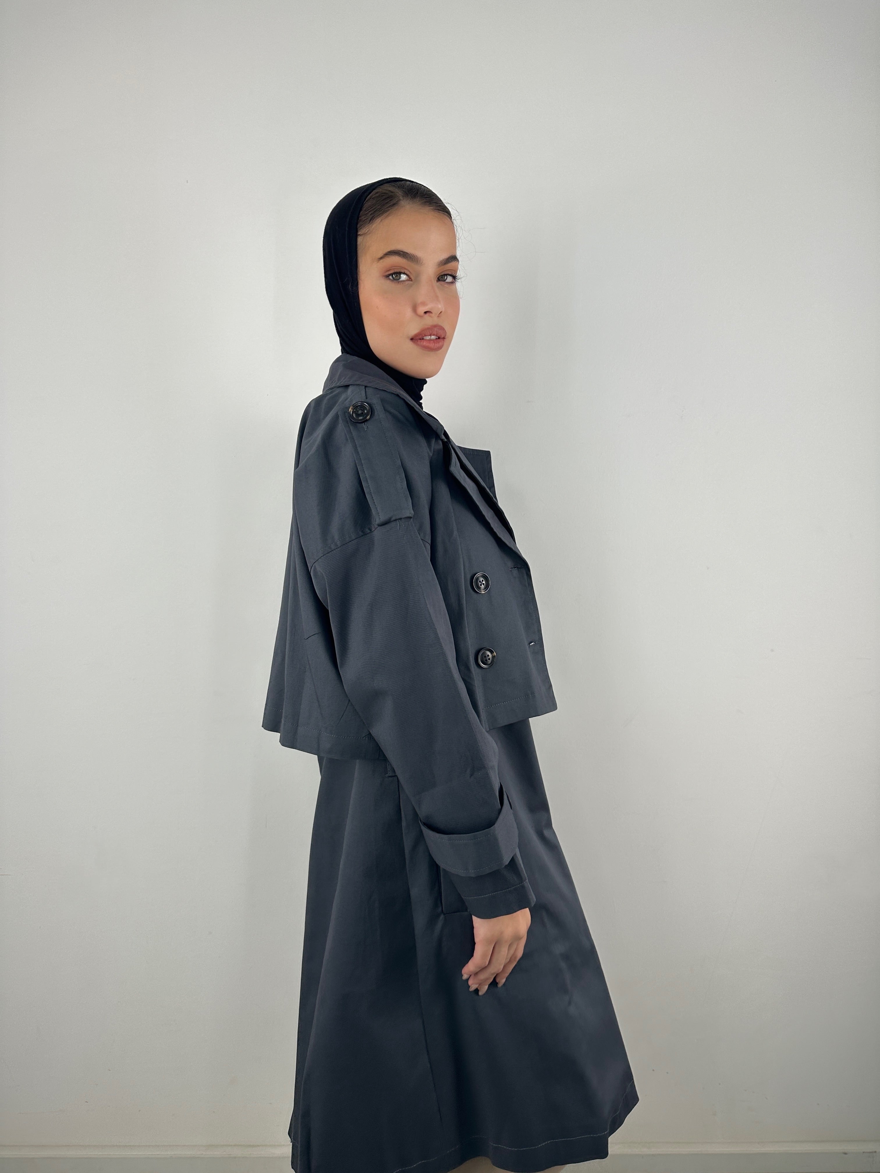 All in Trench Set Dark Grey