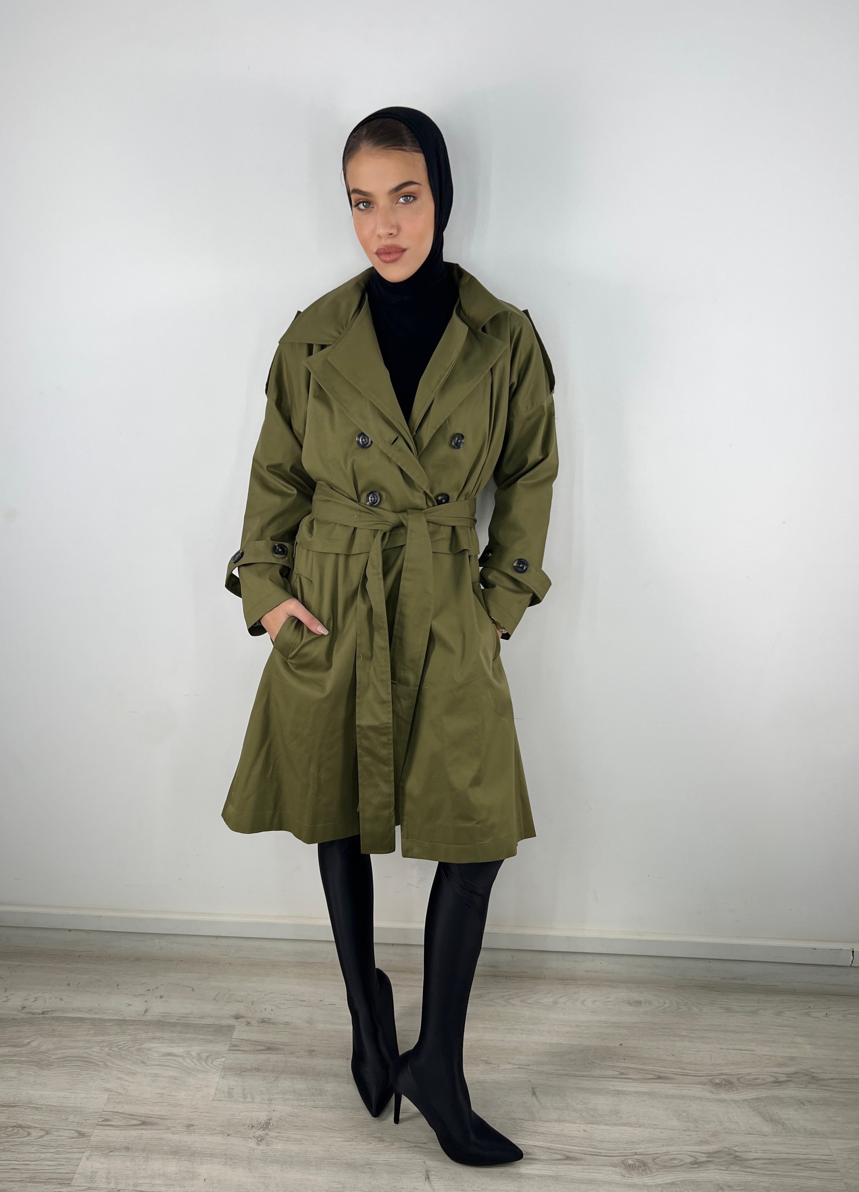 All in Trench Set Olive