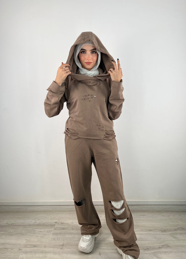 Cutout Pants Mocha