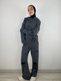 Cutout Hooded Sweatshirt Charcoal