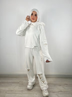 Cutout Pants Cream
