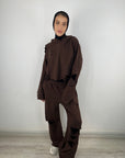 Cutout Hooded Sweatshirt Choco