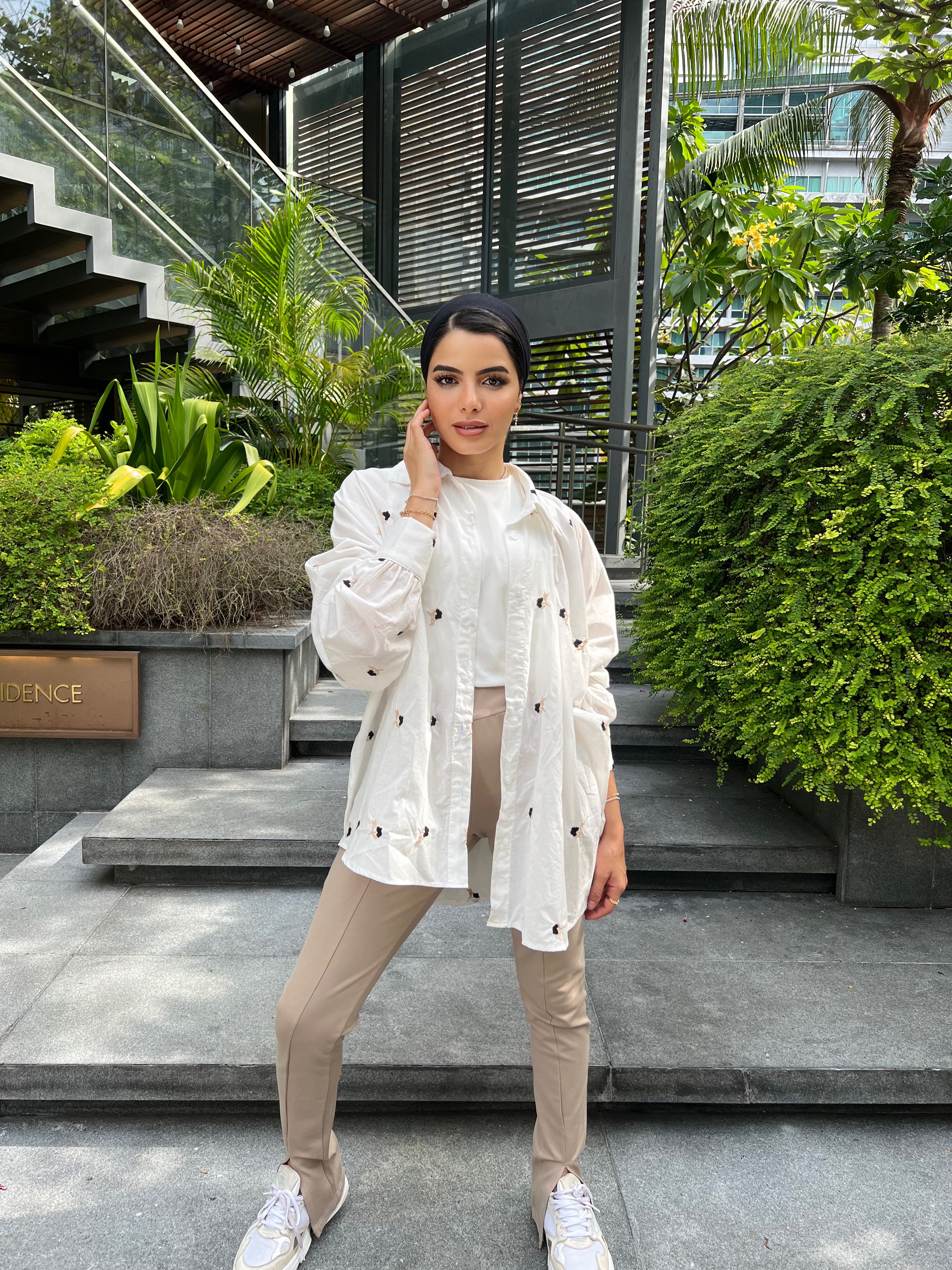 Embroidered Oversized Shirt Summer Breeze