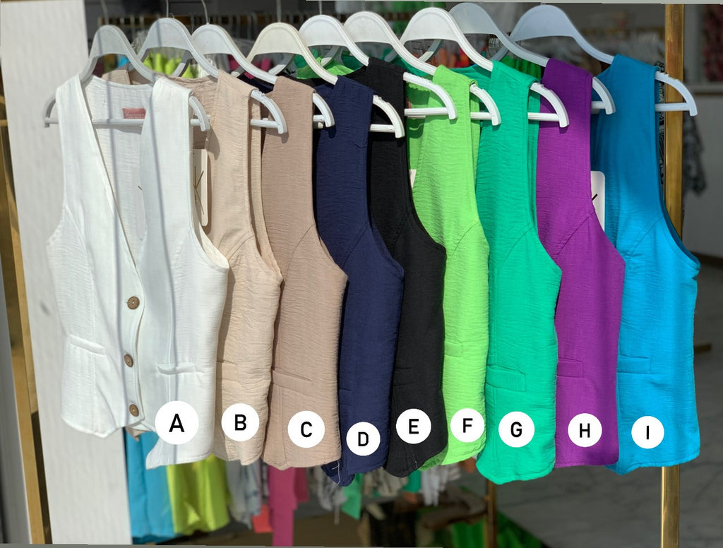 Buttons Up Vest Set