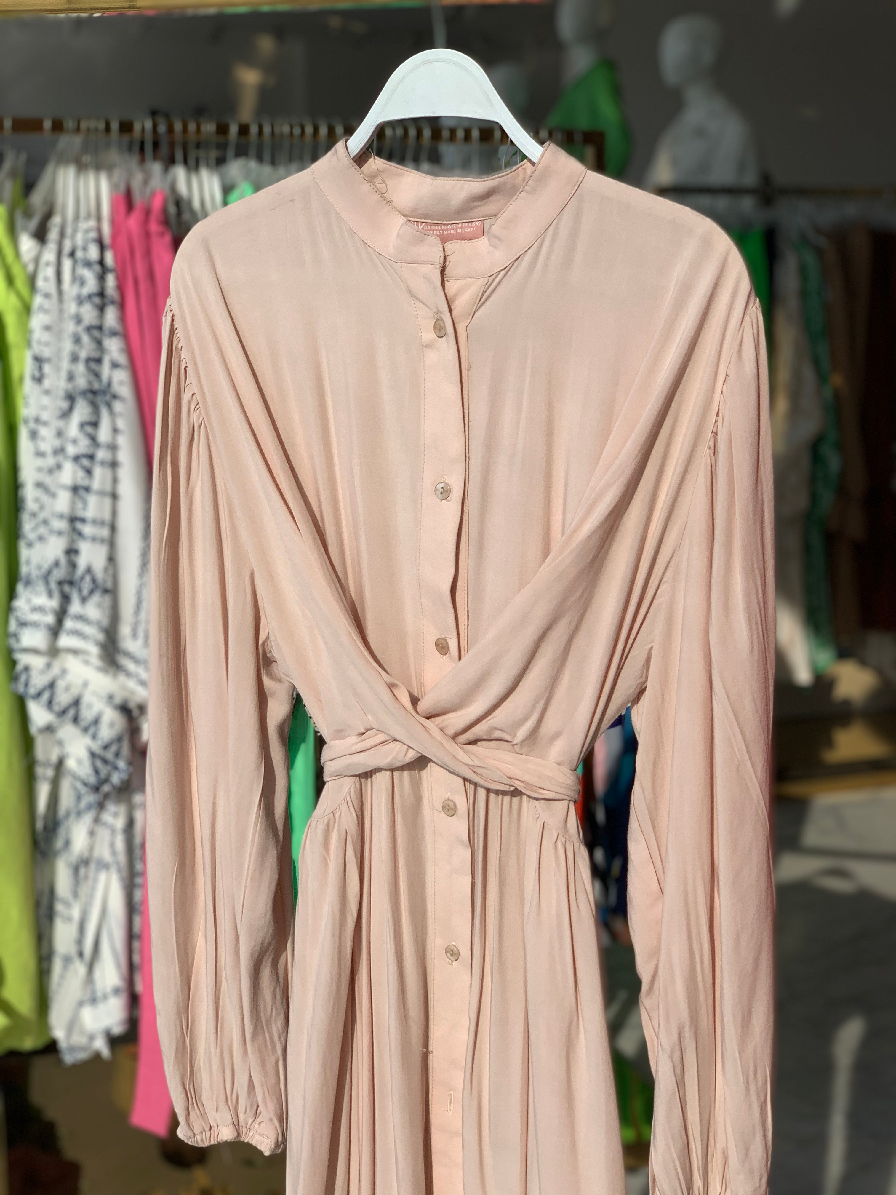 Layered Wrap Dress Sand