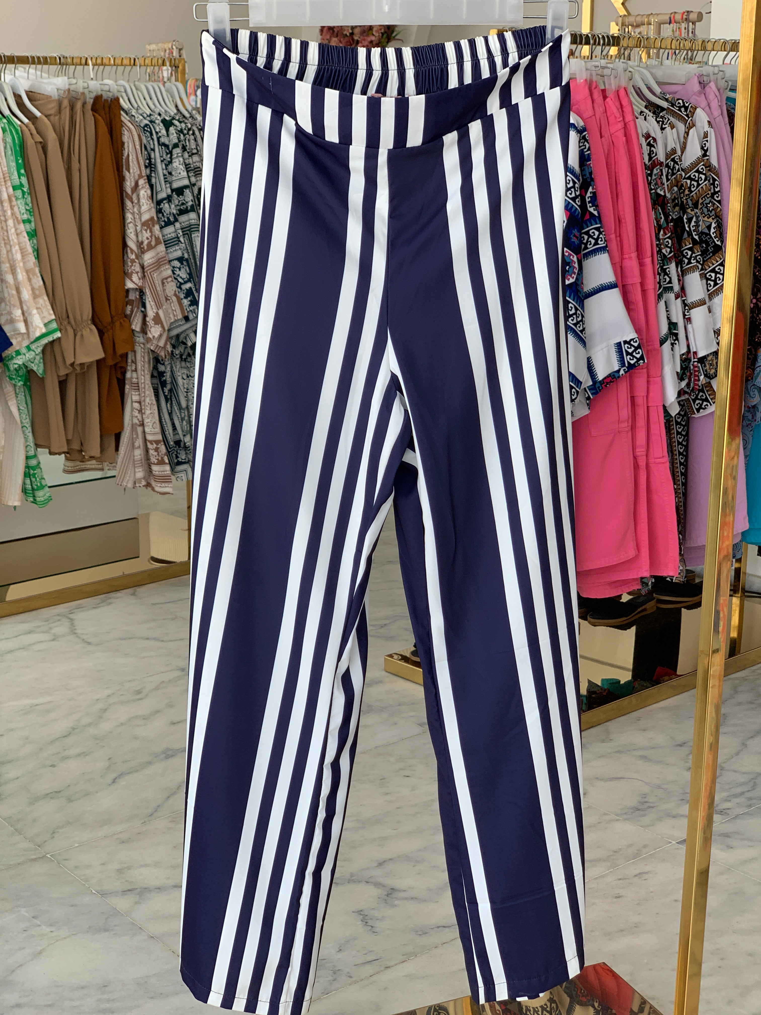 Navy Double Strips Pants
