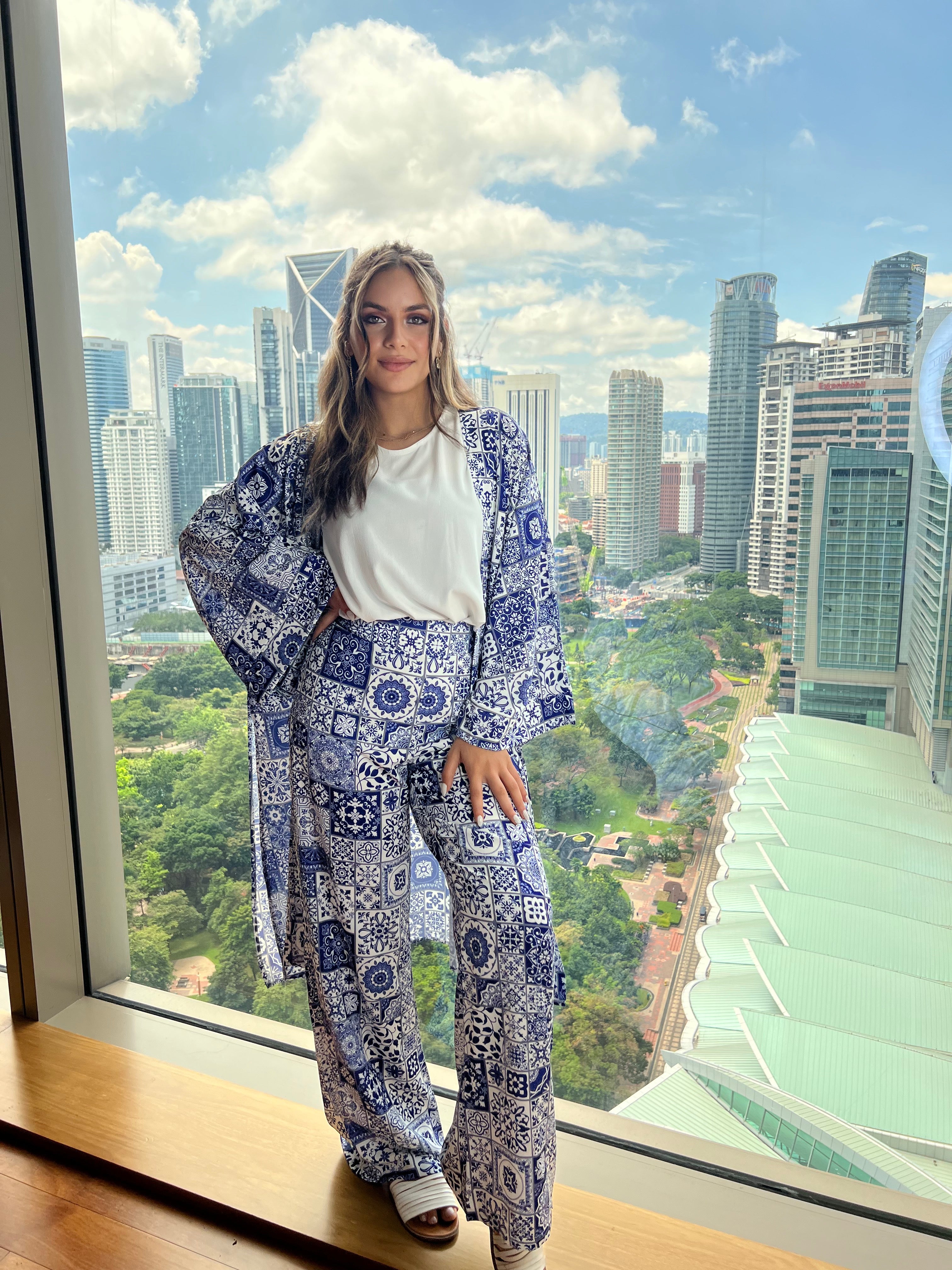 Blue Summer Set Pants