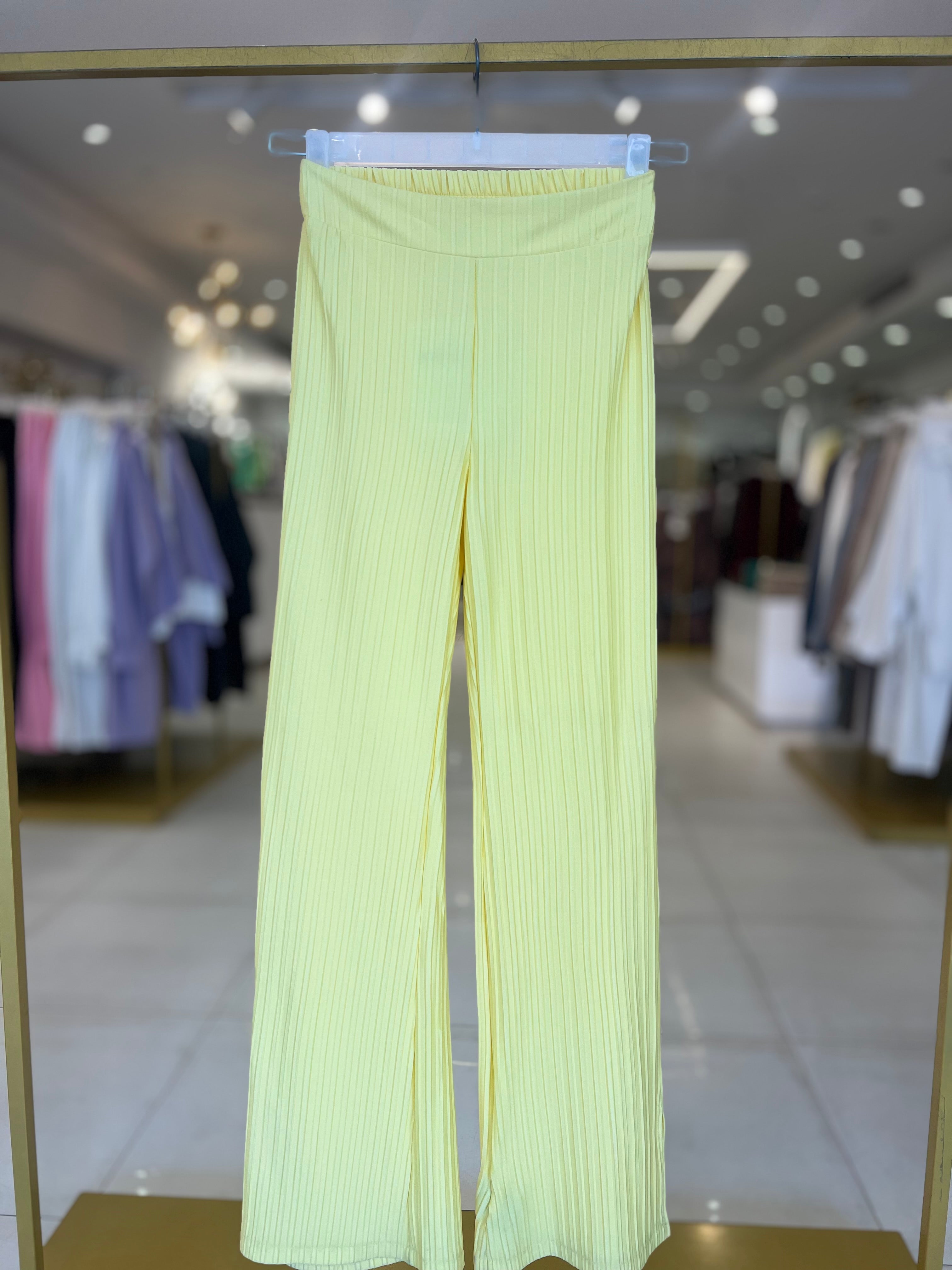 Plisse Set Pants Yellow
