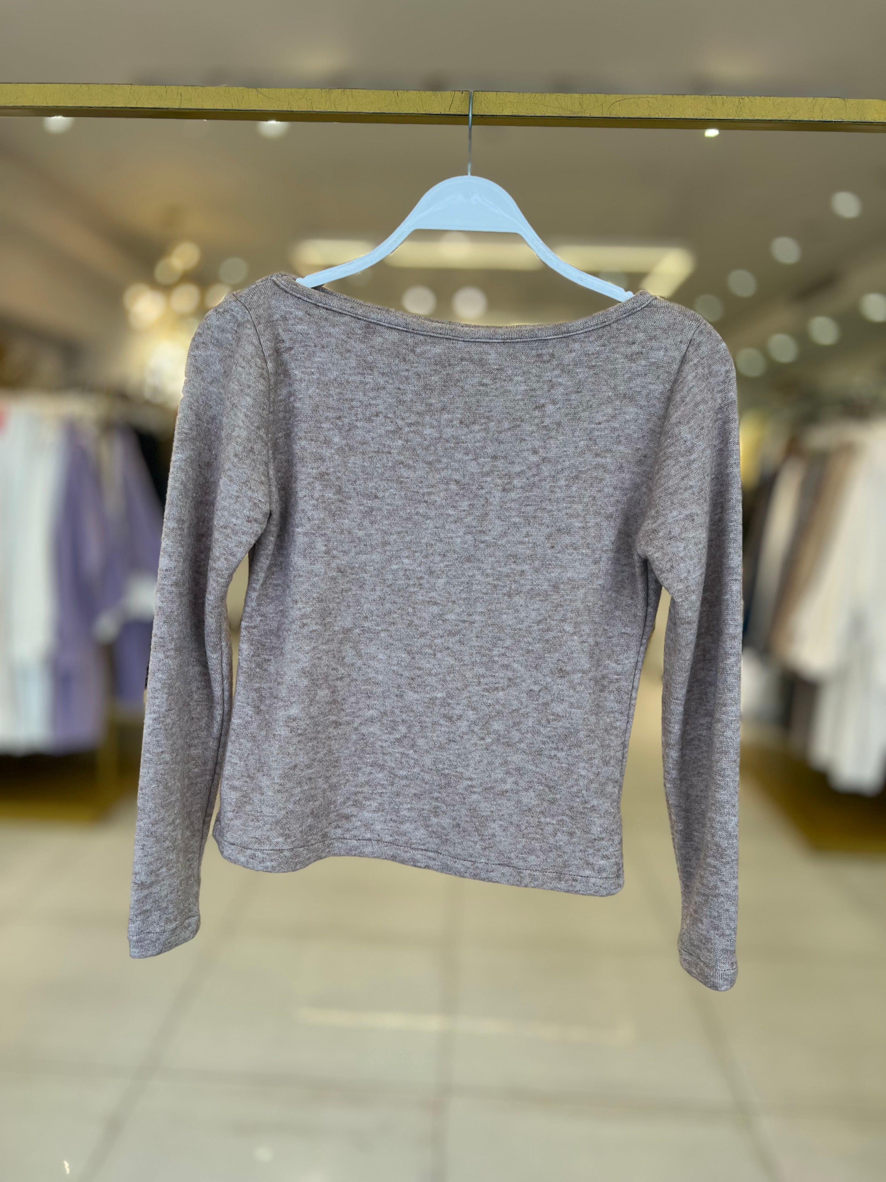 Basic Cropped Knit Top Mocha