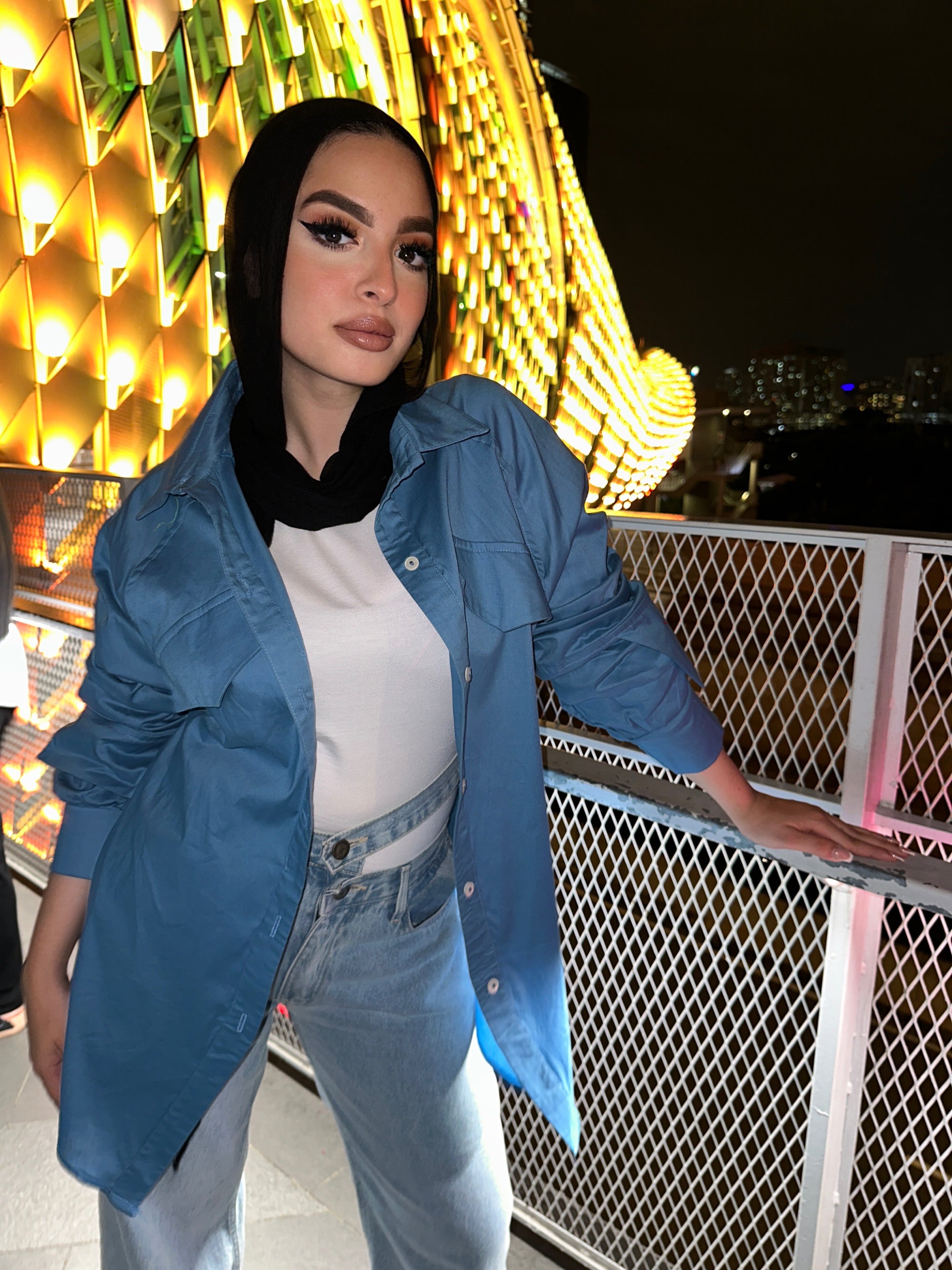 Basic Pocketed Shirt Blue Smoke