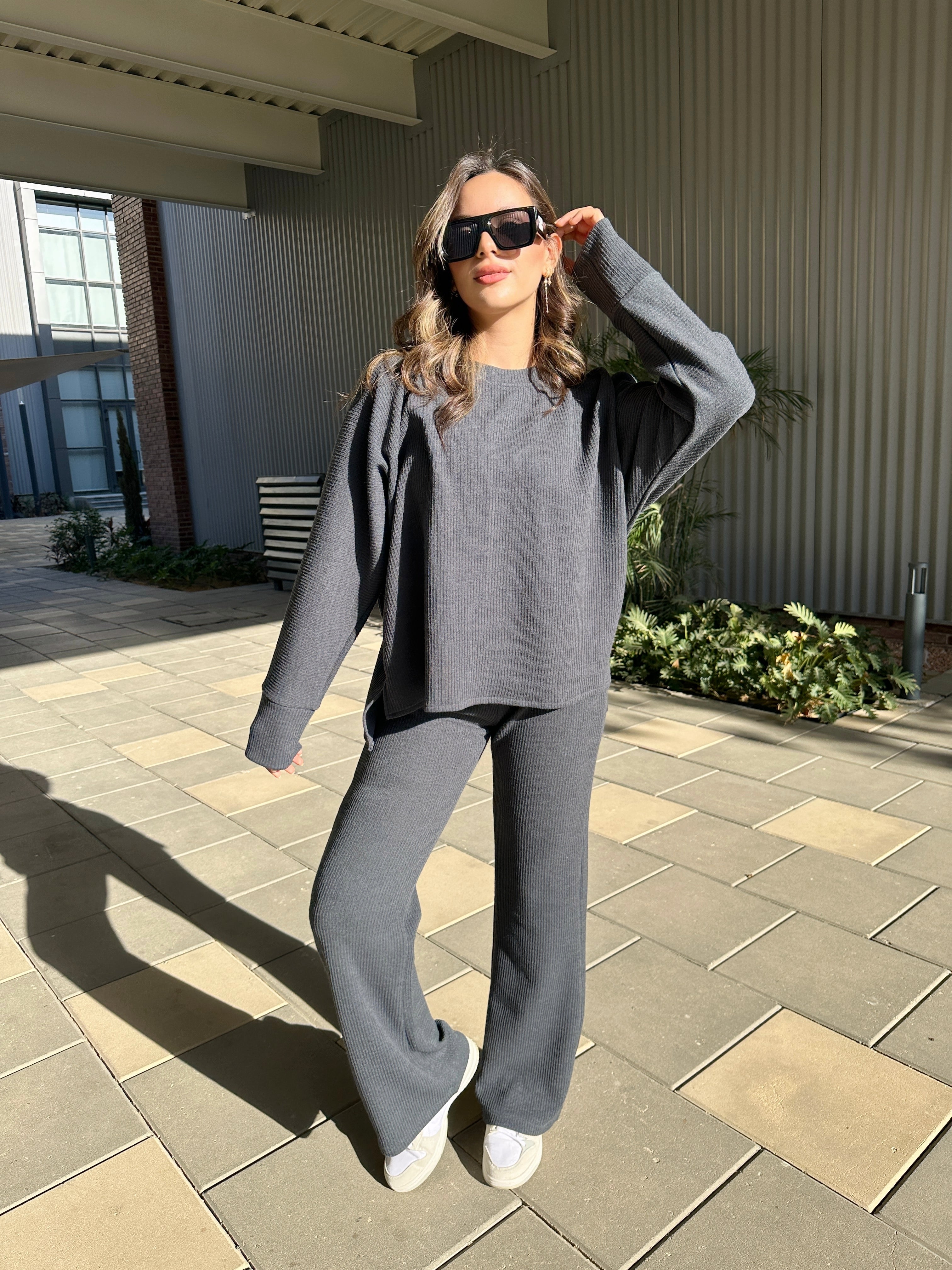 Everyday Winter Top Charcoal