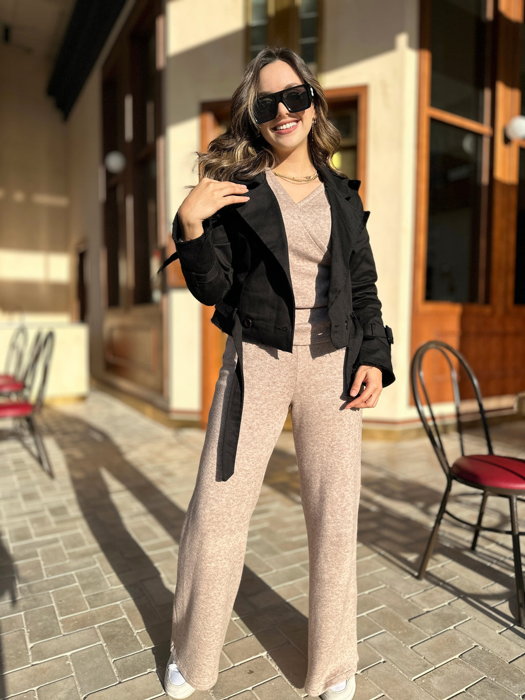 Raw Cropped Trench Black