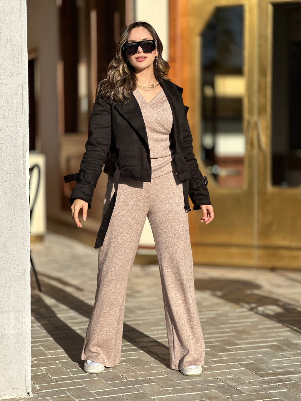 Raw Cropped Trench Black