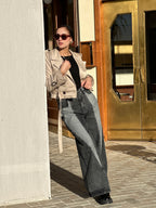 Raw Cropped Trench Beige
