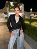 Cropped Suede Scratchy Jacket Black