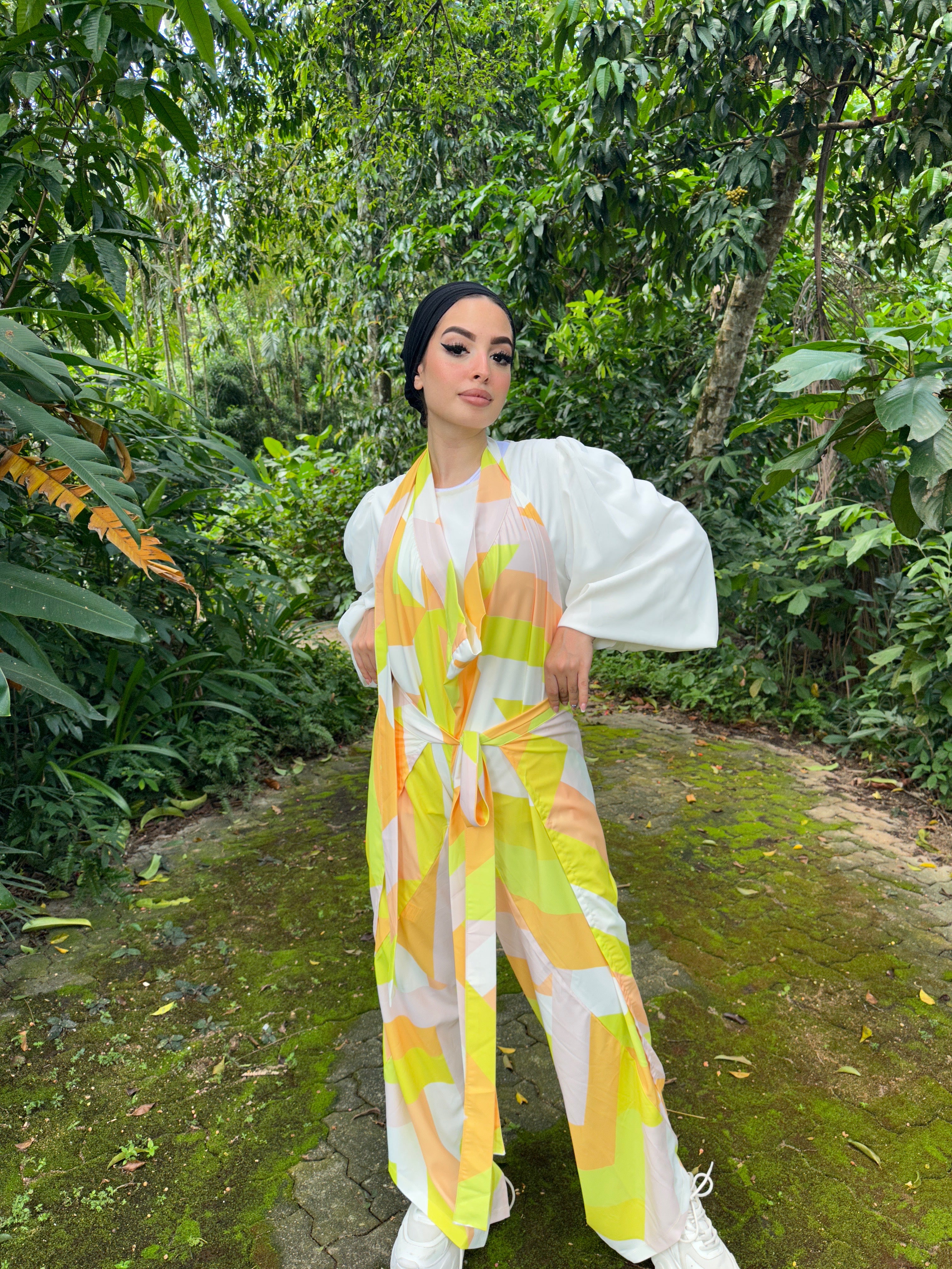 Tri Color Wrap Pants Sour Pineapple