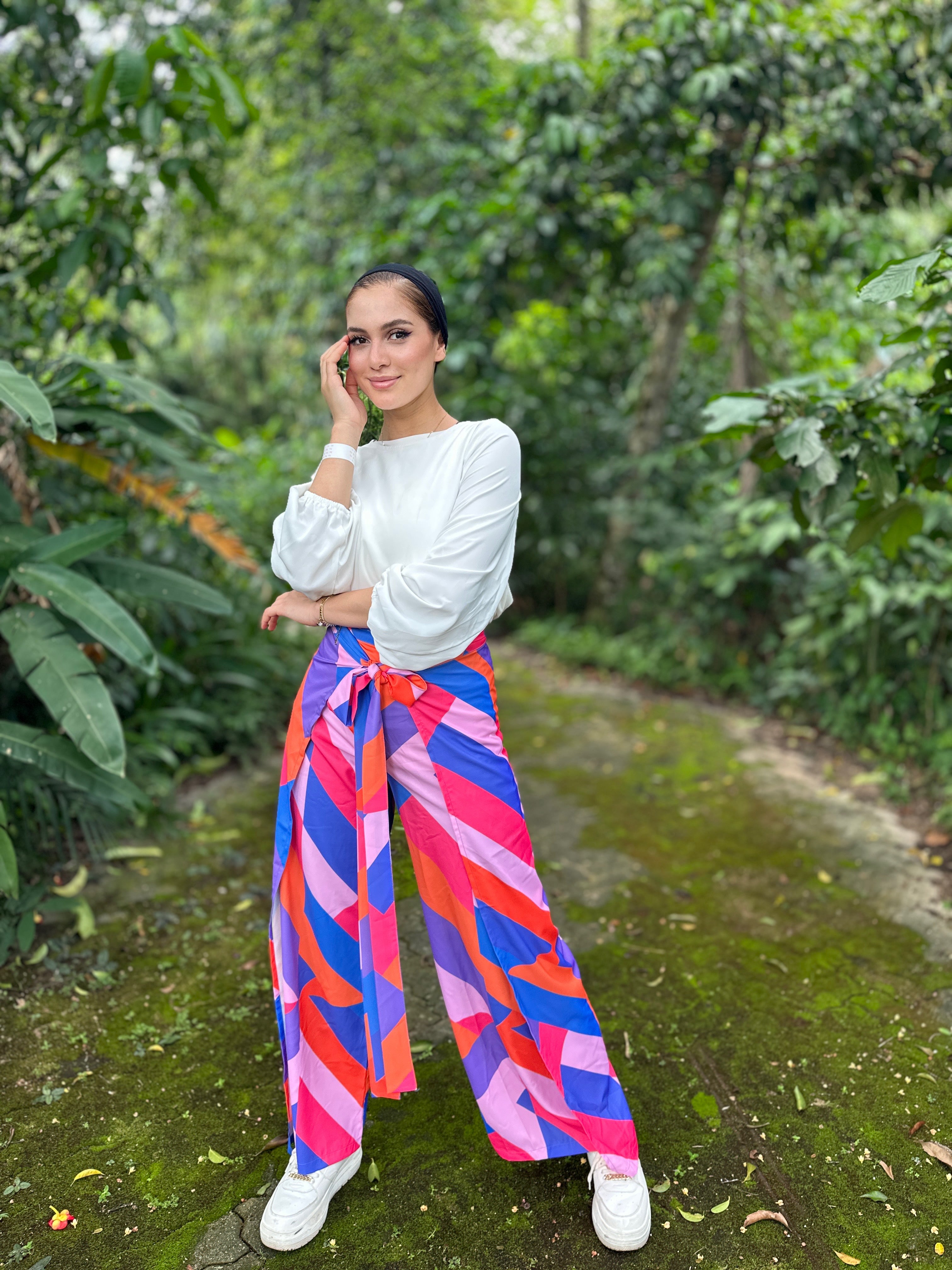 Tri color Wrap Pants Pink Candy