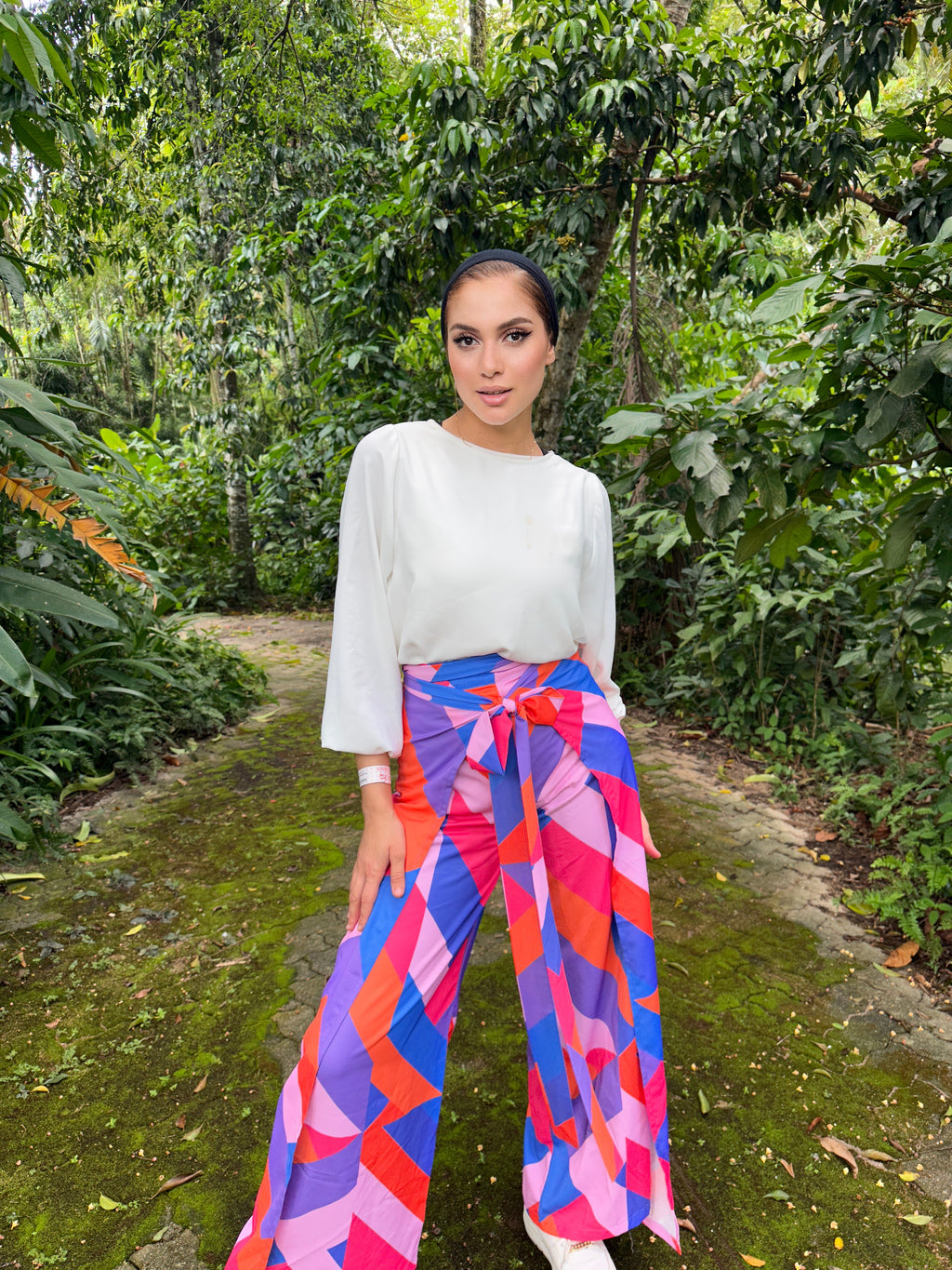 Tri color Wrap Pants Pink Candy