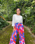 Tri color Wrap Pants Pink Candy