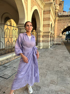 Wrap It dress Stripy Lavender