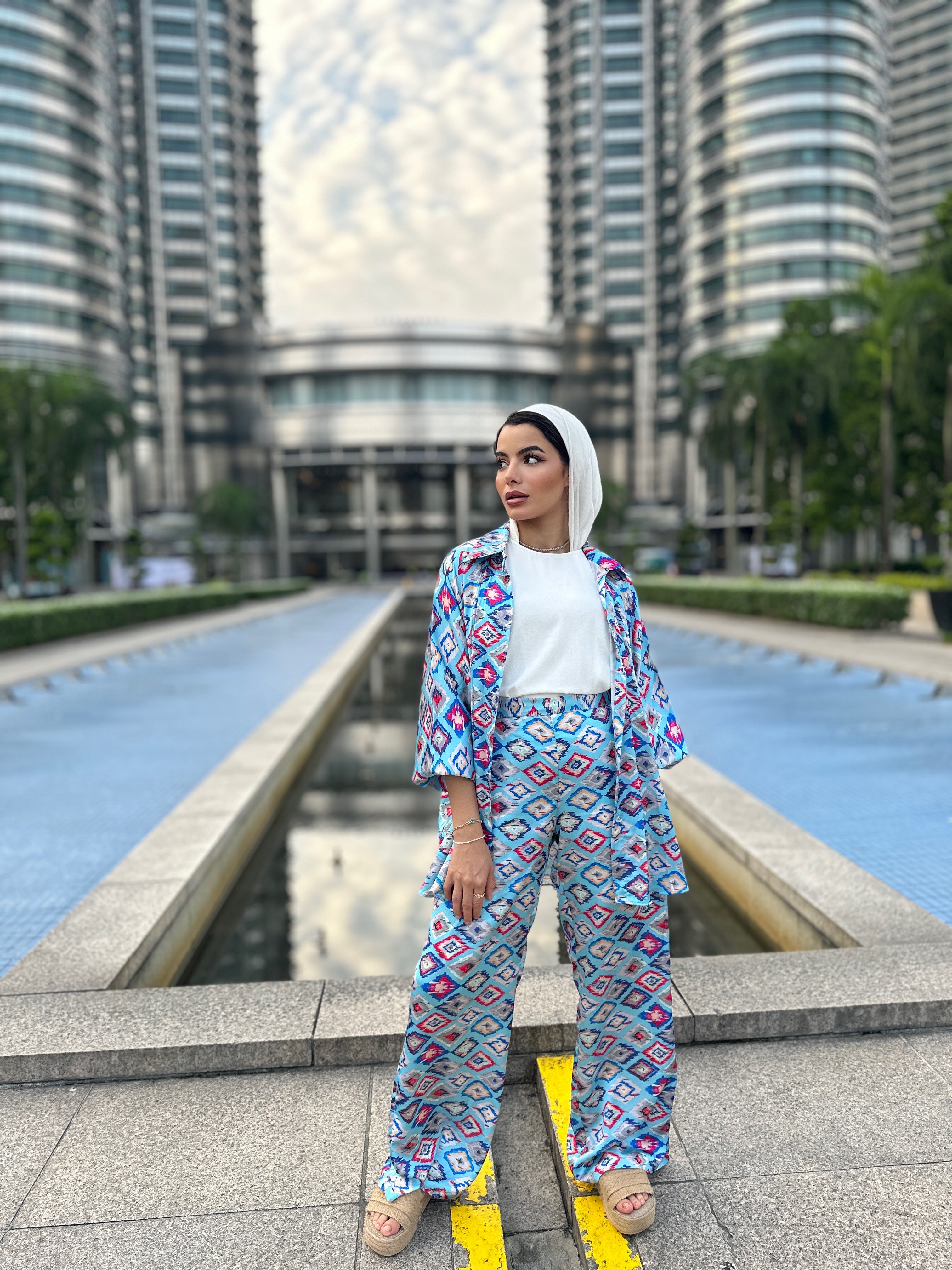 Colorful Boho Set Pants Baby Blue