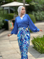 Silky Wrappy Top Indigo