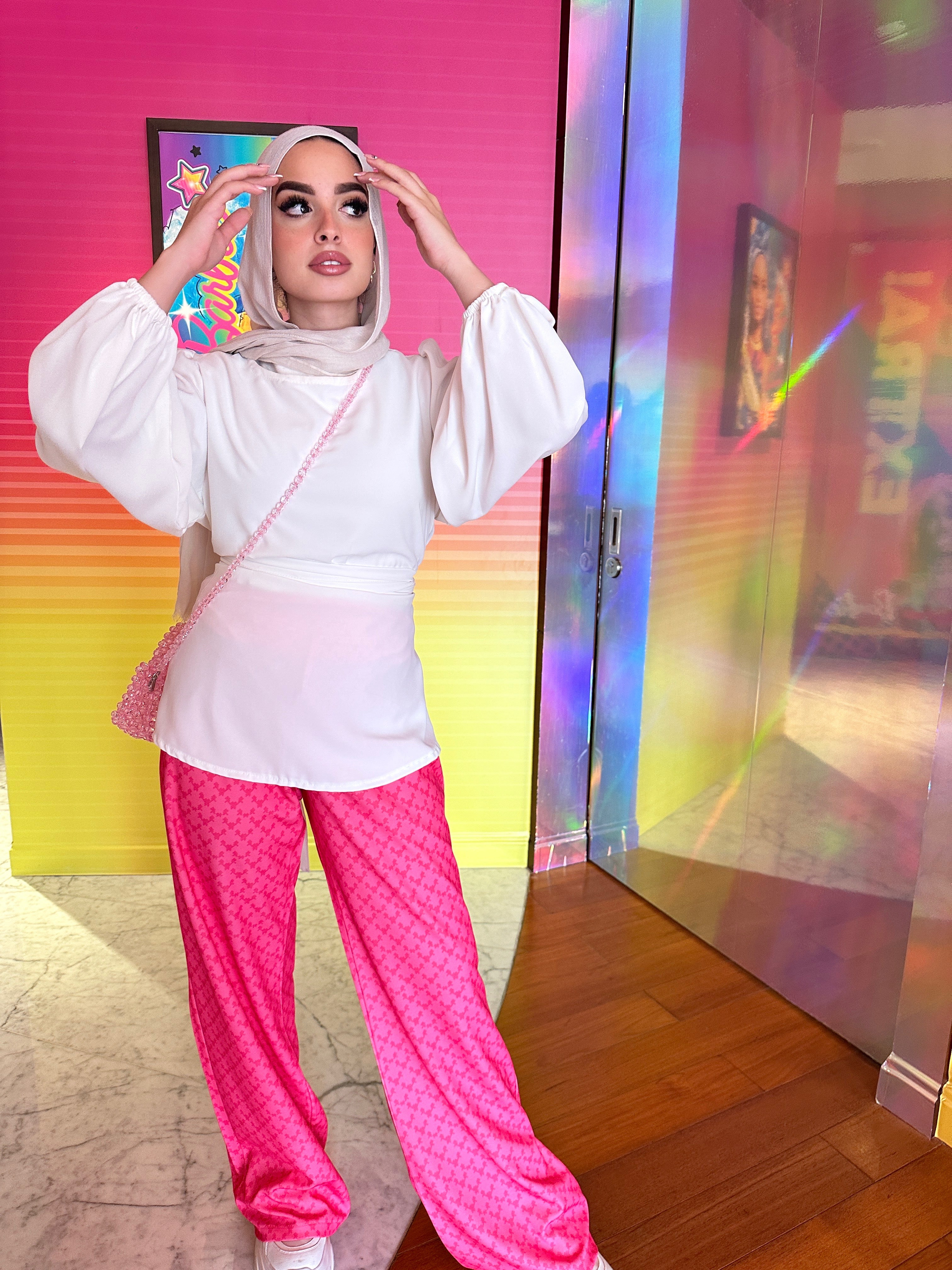 Monogram Pants Hot Pink