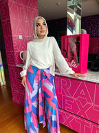 Tri color Wrap Pants Pink Candy