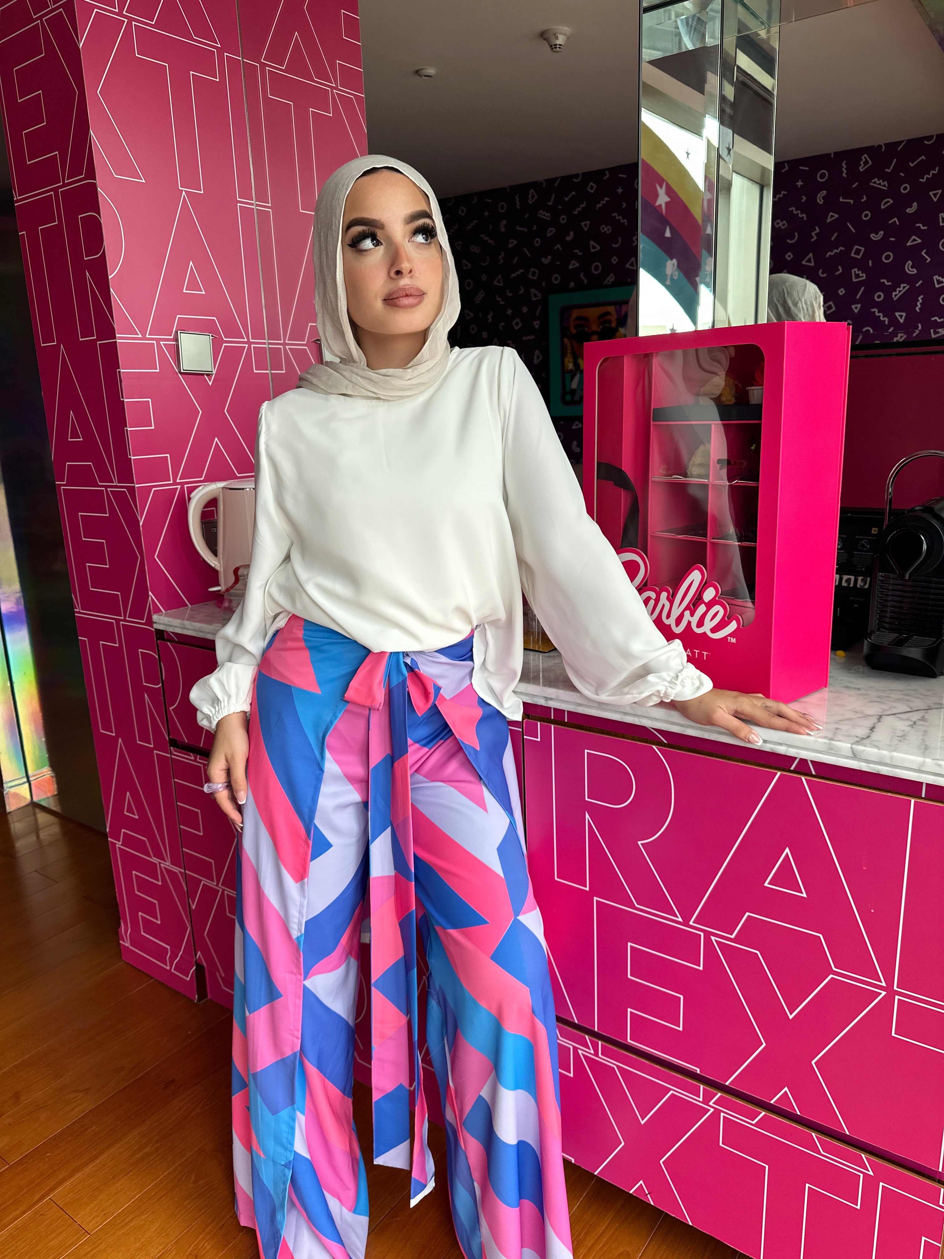 Tri color Wrap Pants Pink Candy