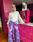 Tri color Wrap Pants Pink Candy