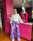 Tri color Wrap Pants Pink Candy