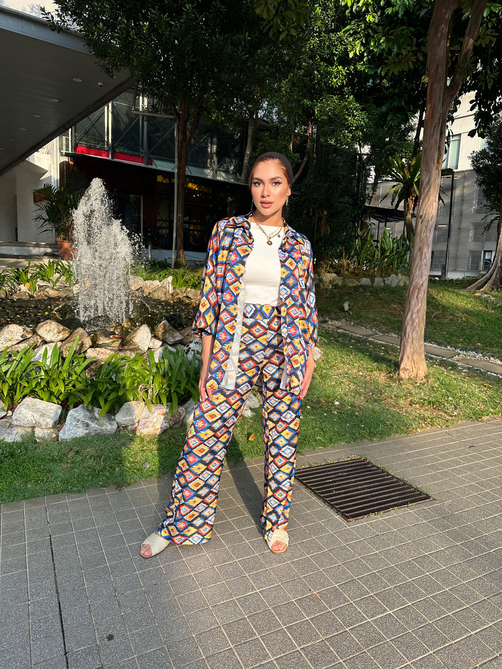 Colorful Boho Set Pants Black