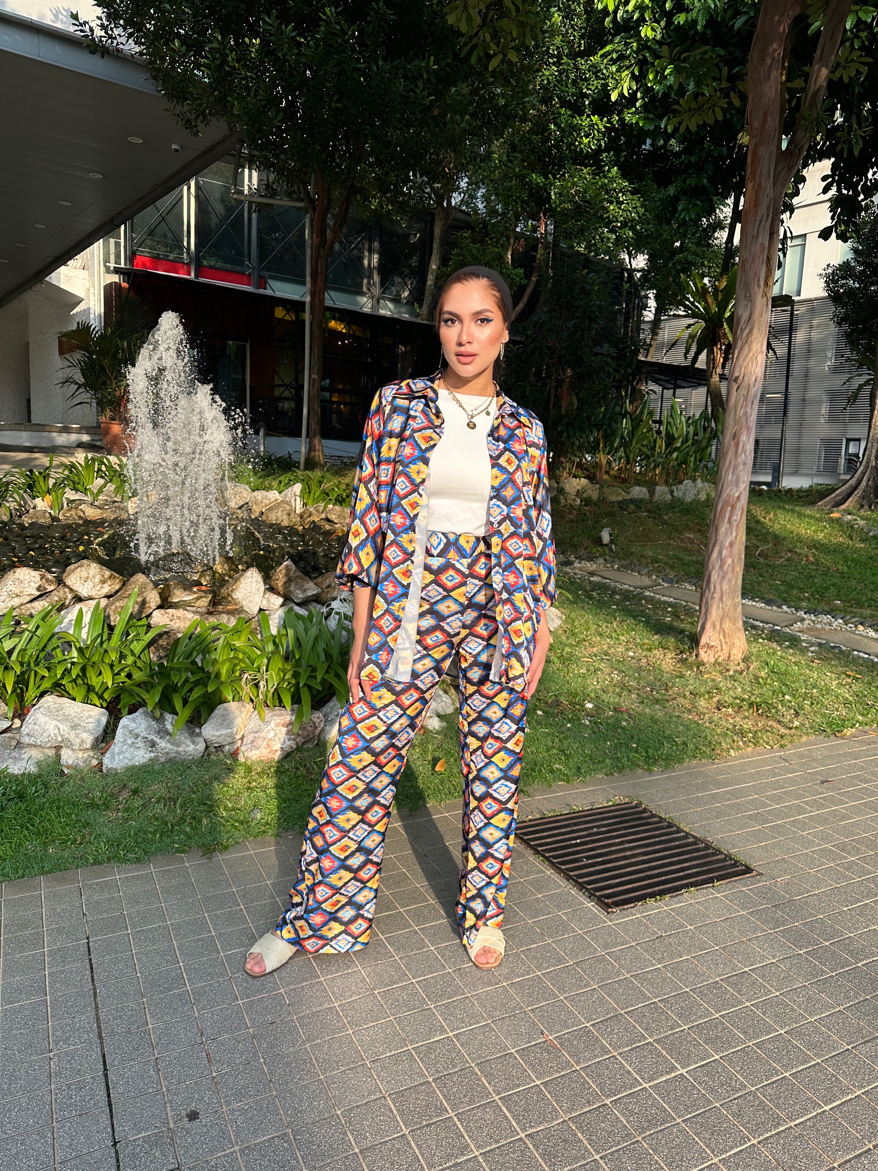 Colorful Boho Set Pants Black
