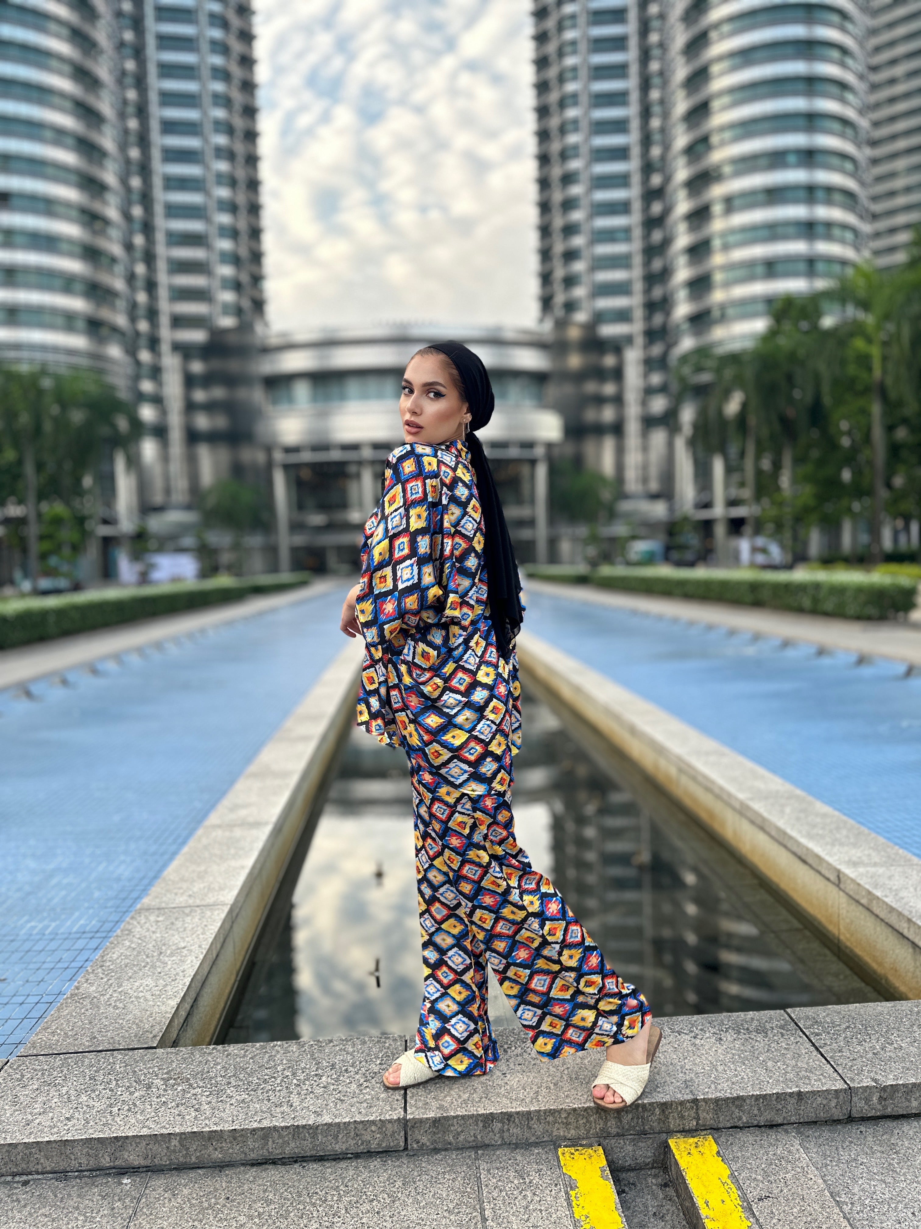 Colorful Boho Set Pants Black