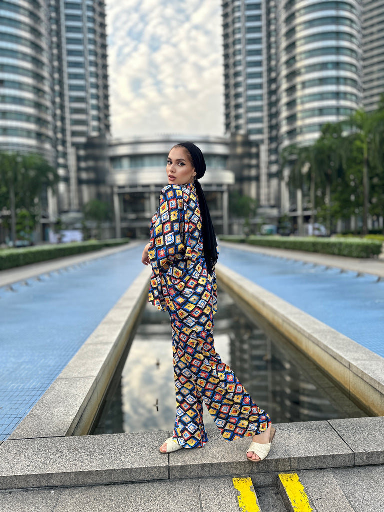 Colorful Boho Set Pants Black