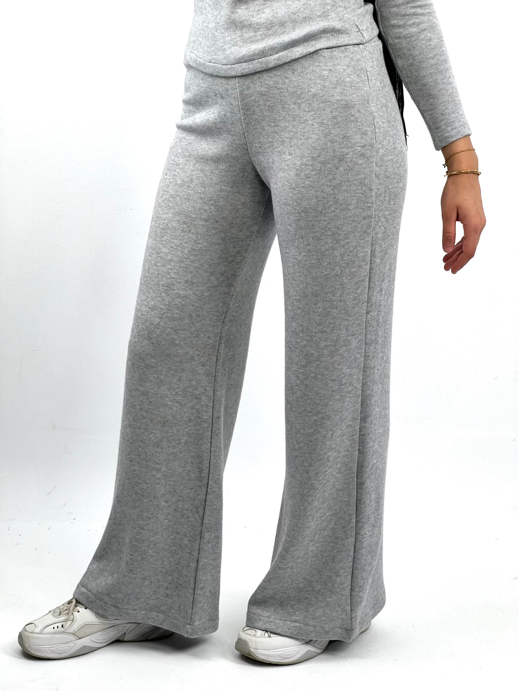 Knit Wide Pants Heather Grey