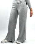 Knit Wide Pants Heather Grey