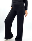 Knit Wide Pants Black