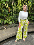 Uni Floral Wrap It Pants Electric Lemon