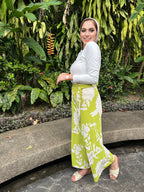 Uni Floral Wrap It Pants Electric Lemon