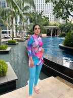 Floral Ocean Swimsuit Set