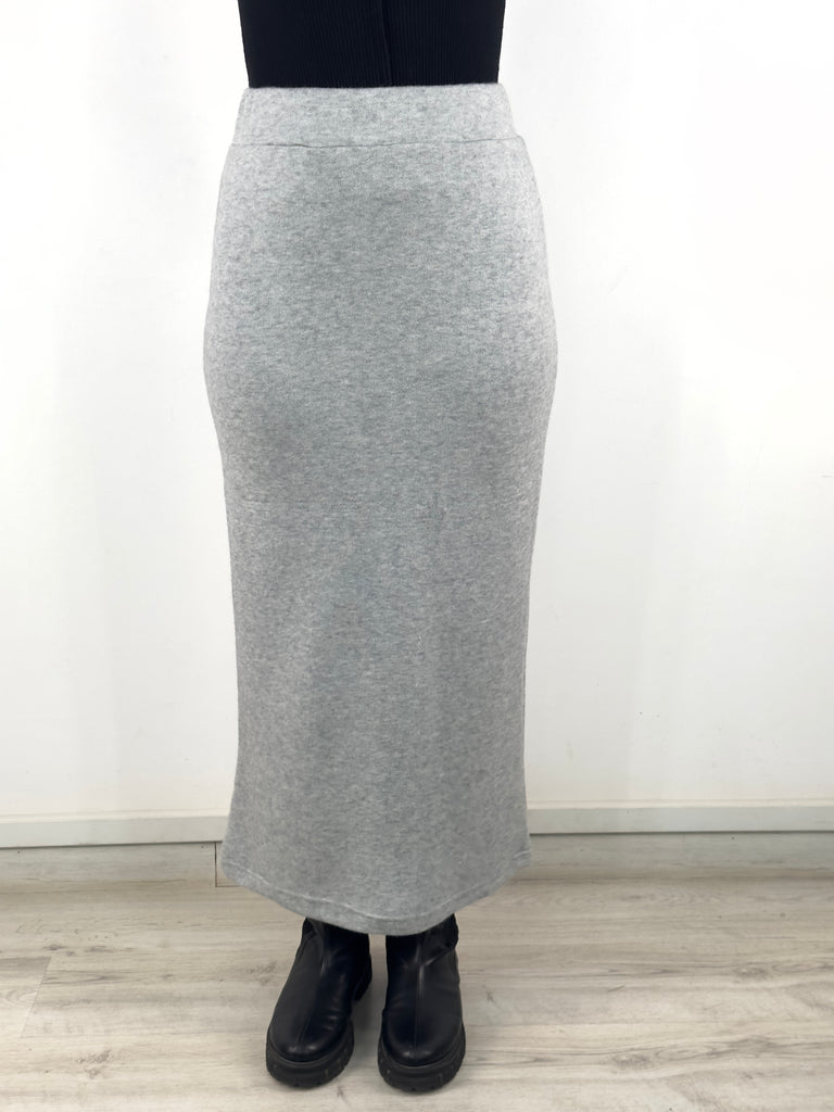 Knit Slim Skirt Heather Grey