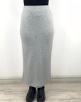 Knit Slim Skirt Heather Grey