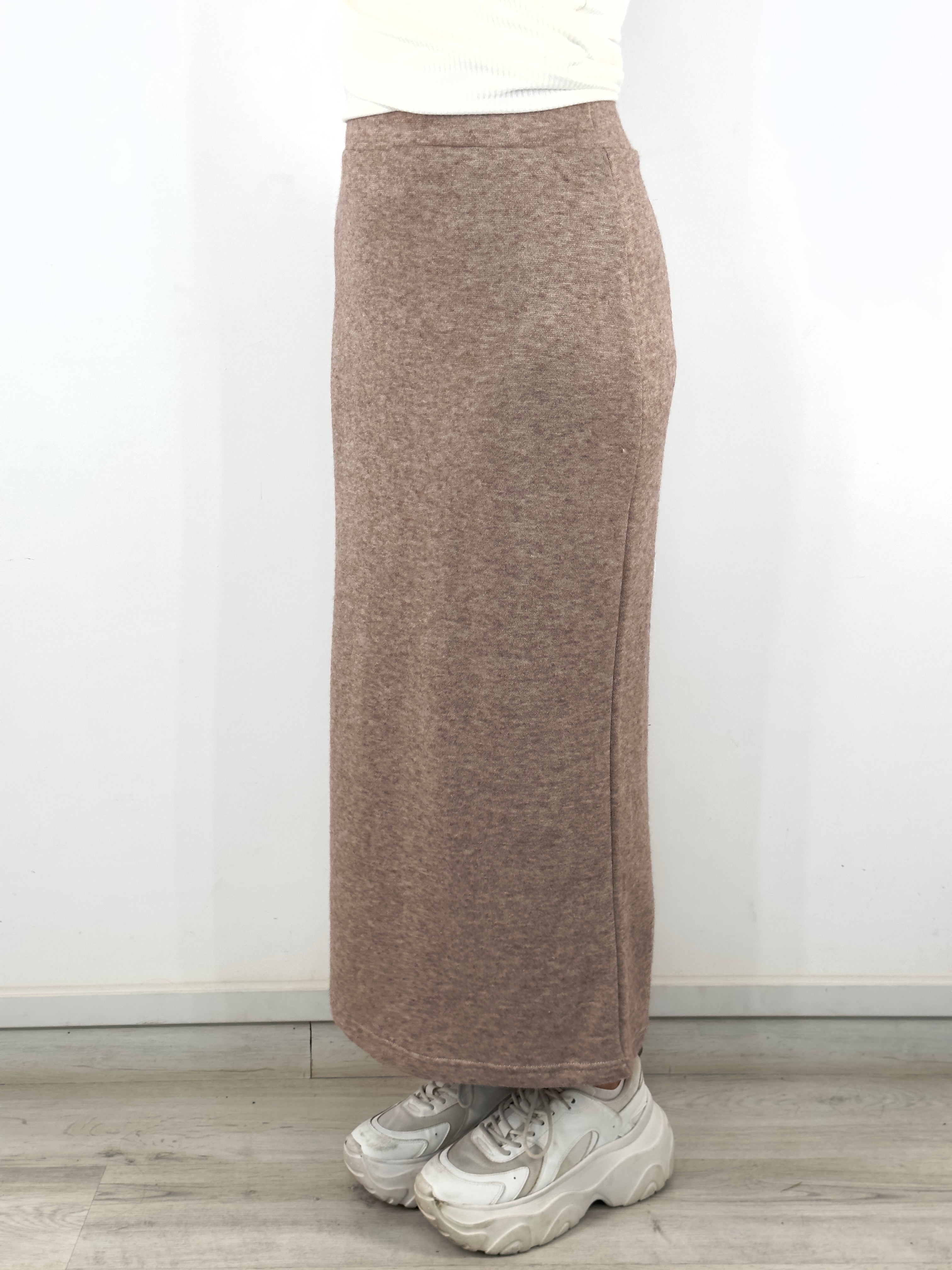 Knit Slim Skirt Mocha